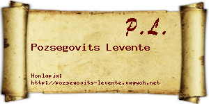 Pozsegovits Levente névjegykártya