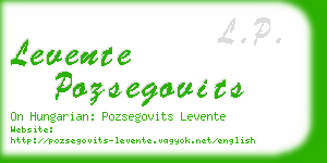 levente pozsegovits business card